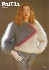PACCIA LA LANA LADIES SWEATER KNITTING PATTERN - 28-42"