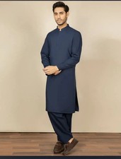 Junaid Jamshed Mens Navy Shalwar Kameez Size M/ Medium Pakistani Eid Wear Khaadi