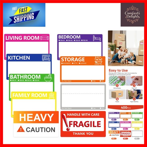 400 pcs home moving labels - 400,