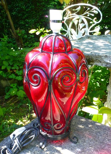 Vintage hand blown murano ruby - vintage,