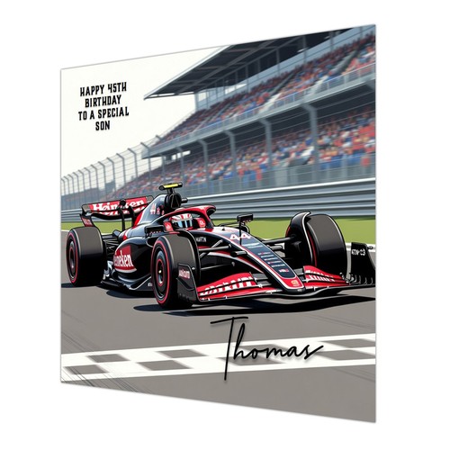 Car racing birthday - racing, card,