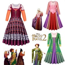 Hocus Pocus Medieval Kids Cosplay Witch Costume Winifred Sanderson Sarah Dress