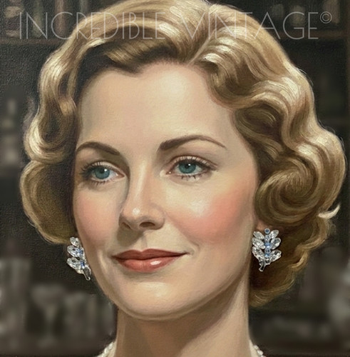 Vintage art deco clear aqua - art,