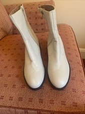 Marks & Spencer Size 4.5 Cream Leather Ankle Boots