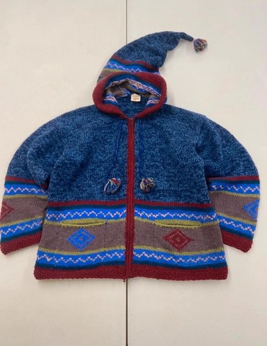 Colourful nepalese knit - knit, zip-up