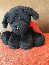 Vintage '03 2003 Tesco Black Scottie Puppy Dog Red Bow Soft Plush Toy 10" Chilly