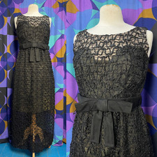 1960s Black Ribbon Crepe