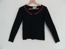 Collectif Cardigan UK 12 M EU 38 US 8 CHARLENE Cherries Embroidered Rockabilly -