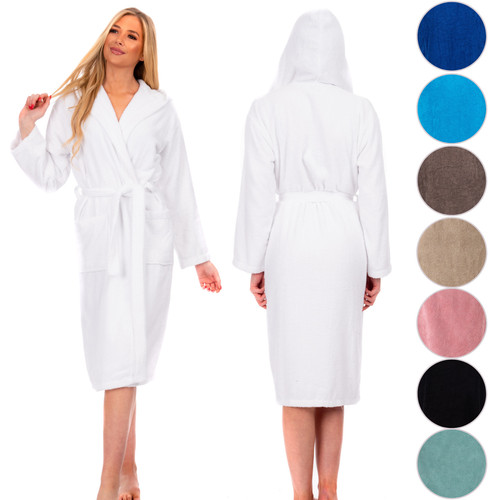 Ladies hooded bathrobe 100 - bathrobe, 100%