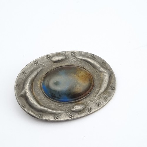 Arts crafts hammered pewter - &,