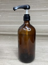 Amber Glass Bottle Soap Dispenser Pump Lotion, Shampoo, Conditioner - Refillable