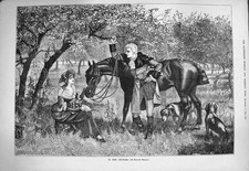 Original Old Antique Print