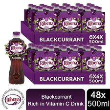 Ribena Blackcurrant Fat-Free Rich in Vitamin C Juice Drink 48x500ml