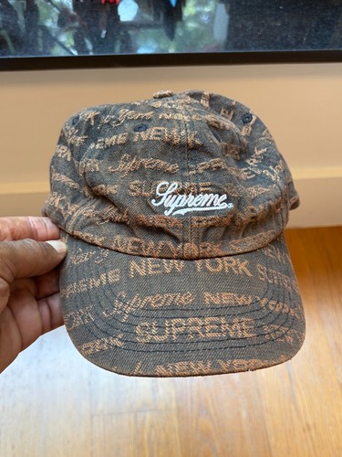 Supreme flocked denim camp - flocked,