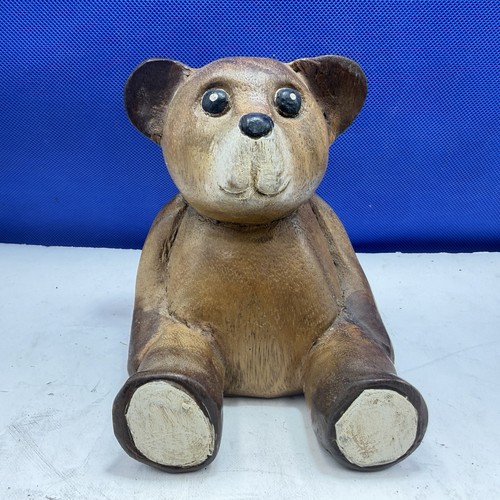 Sitting bear wooden hand - bear,