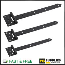 Single Black Heavy Duty Tee Gate Hinges Door Shed Hinges 4mm Thick Decorative