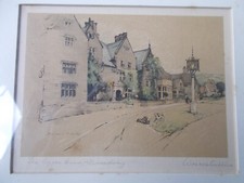 THE LYGON ARMS, BROADWAY,WORCESTERSHIRE. RARE OLD SIGNED PRINT MARJORIE C BATES