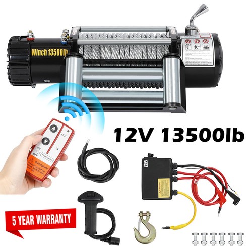 Electric winch 12v 13500lb - electric, 26m