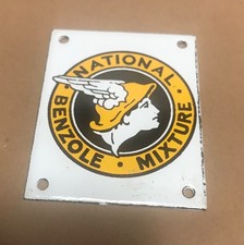 National Benzole Mixture Fuel Advertising enamel on copper/ bronze plate