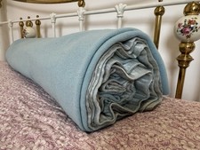 Vintage ‘Jonelle’ Blanket, 100% Merino Wool, 250cm X 240cm Blue.