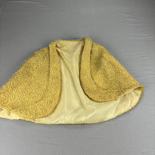 Vintage yellow boucle capelet - vintage,