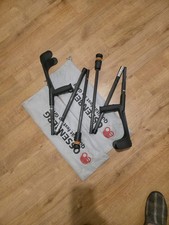 2 ( Pair ) Flexyfoot Open Cuff Carbon Fibre Folding Comfort Grip Crutch - Black 