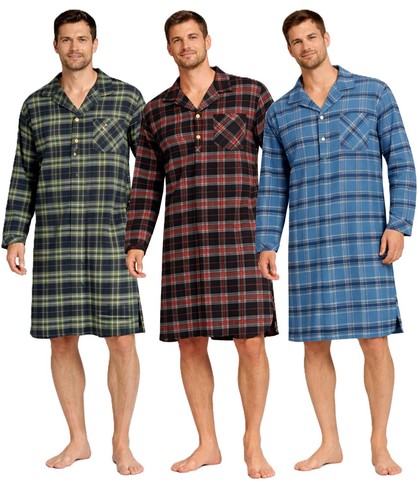Mens brushed cotton nightshirt - mens,