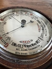 Vintage  Aneroid Barometer Oak Wall Barometer.