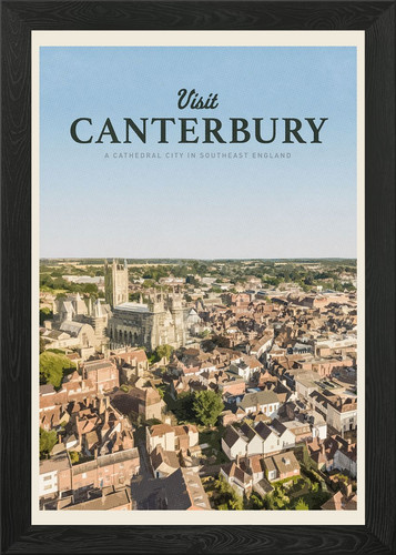 Visit canterbury framed - framed, wall