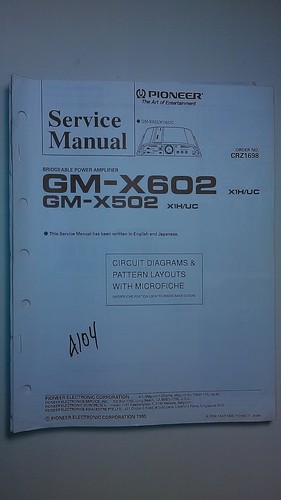 Pioneer x602 x502 service - pioneer,