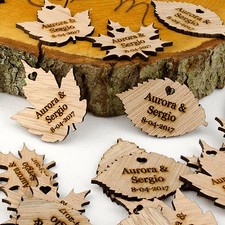 Personalised Wooden Leaf Table