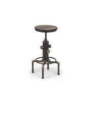 Julian Bowen Rockport Pipework Barstool - Brushed Copper/Rustic Elm Bar Stools