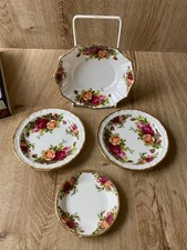 Set of 4 Vintage Royal Albert Old Country Roses Trinket Dishes Pin Ring Dishes