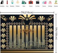Roaring 20S Themed Backdrop Art Decor 1920S the Great Gatsby 7X5Ft