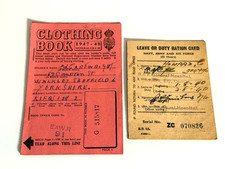 WW2 Leave or Duty Ration Card