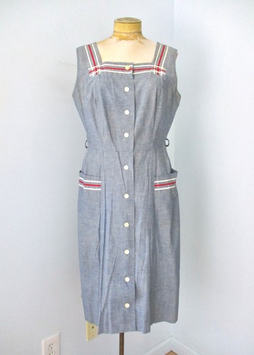 Vtg 40s 50s - blue, chambray