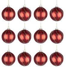 8cm Christmas Baubles Glass