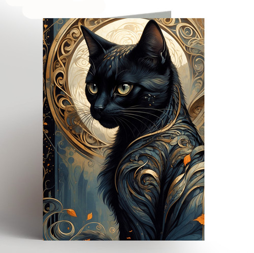 Cat birthday card handmade - birthday,