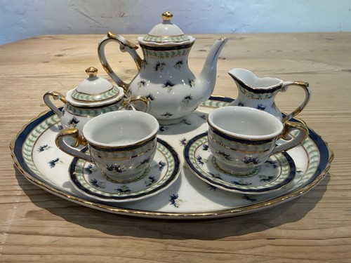 Vintage miniature tea set with - tea,