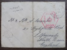 WW1 British Army Palestine War Casualty Envelope dated 1916 Fred Slocombe