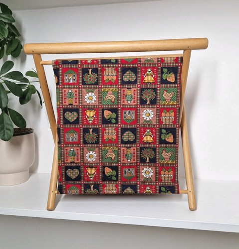 Vintage tapestry magazine rack - vintage,