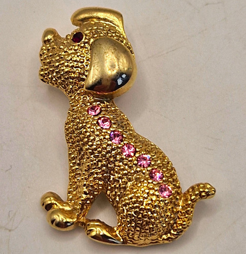Vintage gold tone puppy - gold-tone,