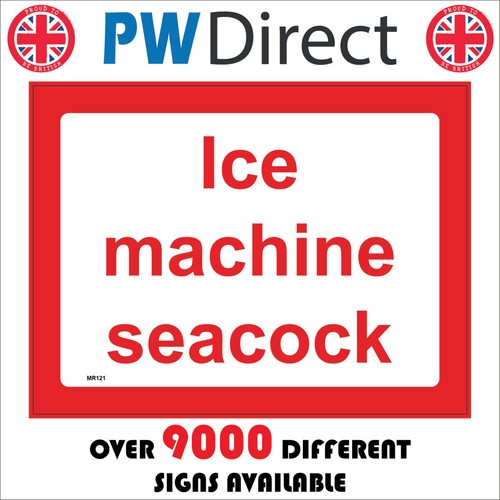 Sign ice machine seacock - ice,