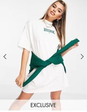 REEBOK IVORY GREEN BASKETBALL OVERSIZE TSHIRT DRESS SIZE XS BNWT 4 6 8 10