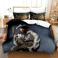 Pirates of the Caribbean Quilt Duvet Cover Pillowcase Bedding Set Single Size UK
