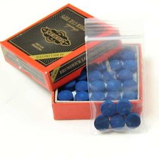 5 X 10mm Leather Blue Diamond Snooker Pool Cue Tips - Free Sandpaper
