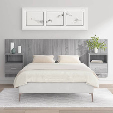 Floating Bed Headboard Grey