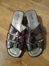 Lotus Bronze Slip On Sandals