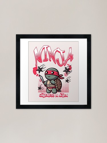 Shuriken turtle framed art - framed,