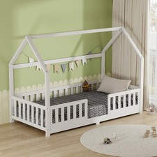 Junior Wooden House Bed Toddler Solid Pine Wood Children Kids Junior Bed Frame